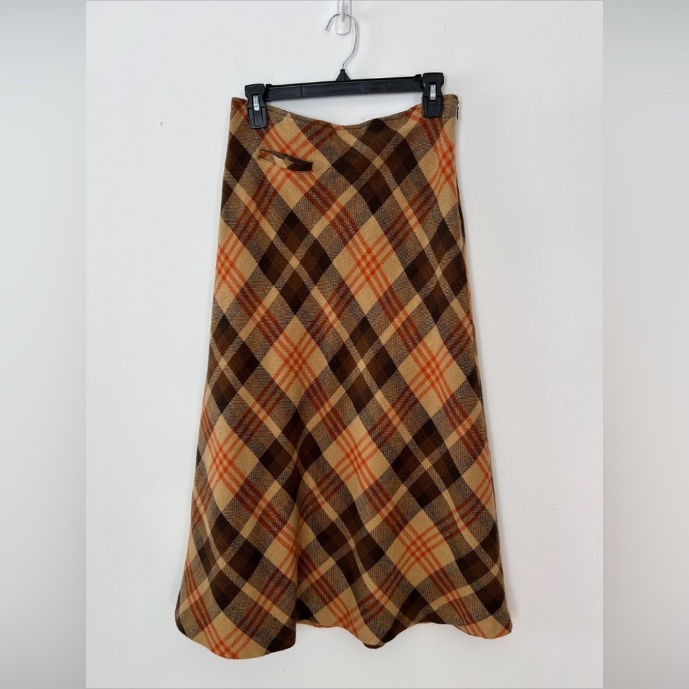 Size 10, N Touch Womens Maxi Skirt Plaid Long Bohemian Boho Artsy, 30” waist